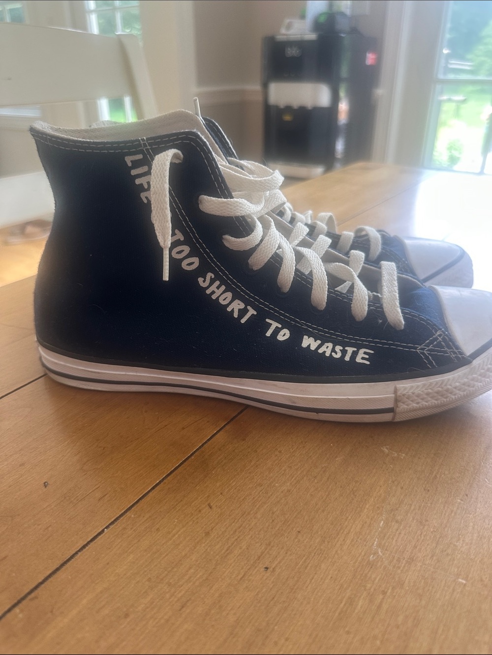 Men’s Navy High-Top Canvas Sneakers with White Laces
